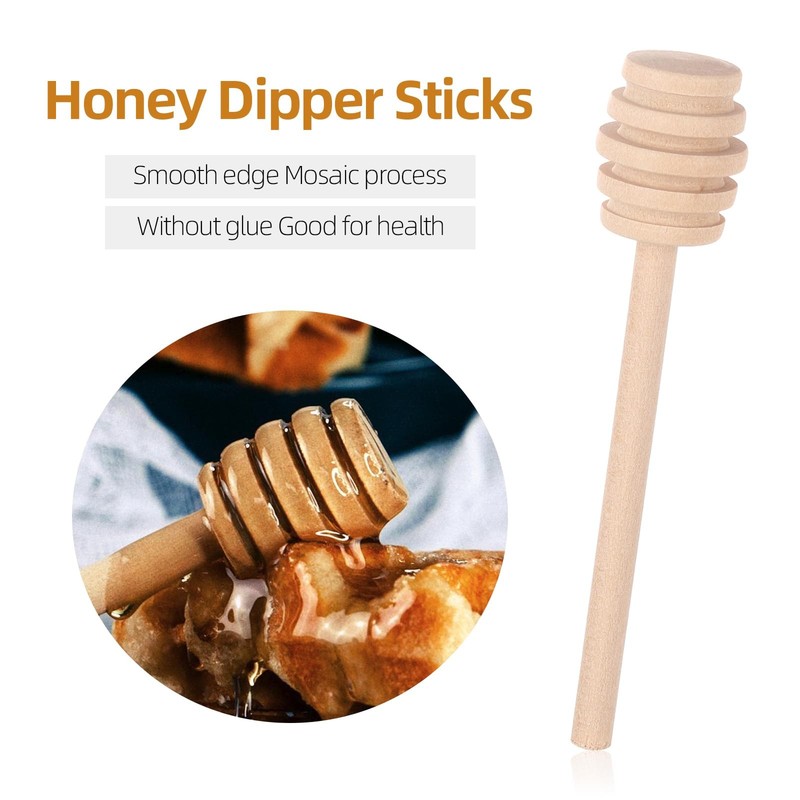 Honey Dipper Sticks, 3 inch Mini Wooden Honey Stick Stirrers for Bridal Favors gallery