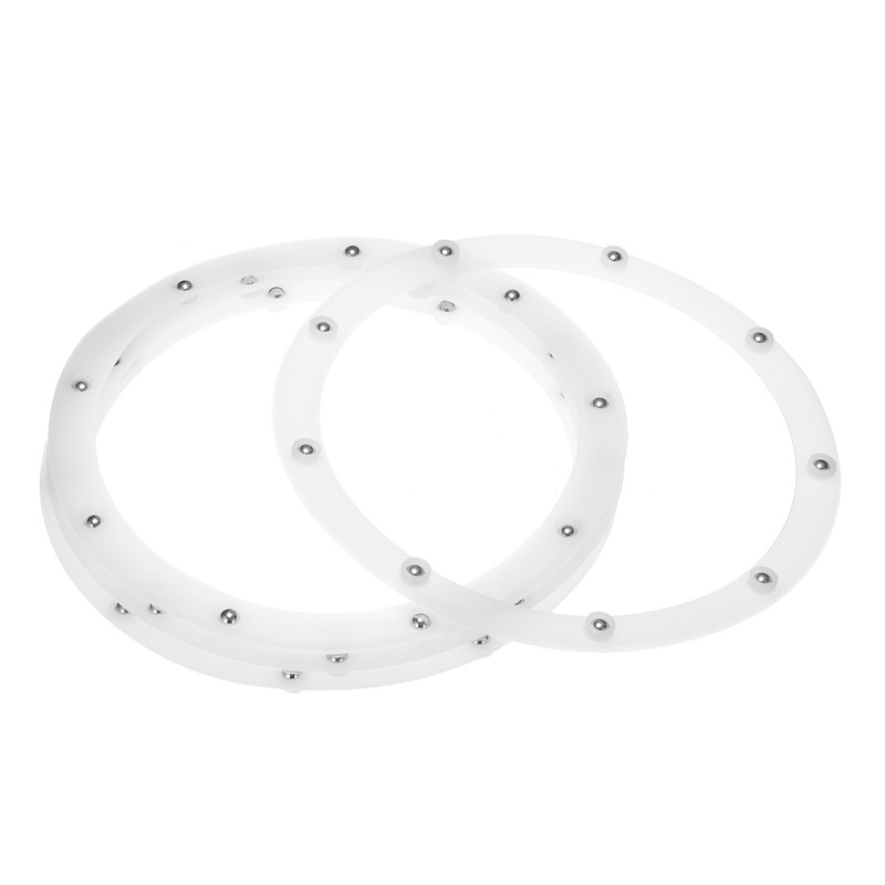 8″ Rotating Swivel Stand with Steel Ball Lazy Susan 0.06×6.89″ White 4Pcs