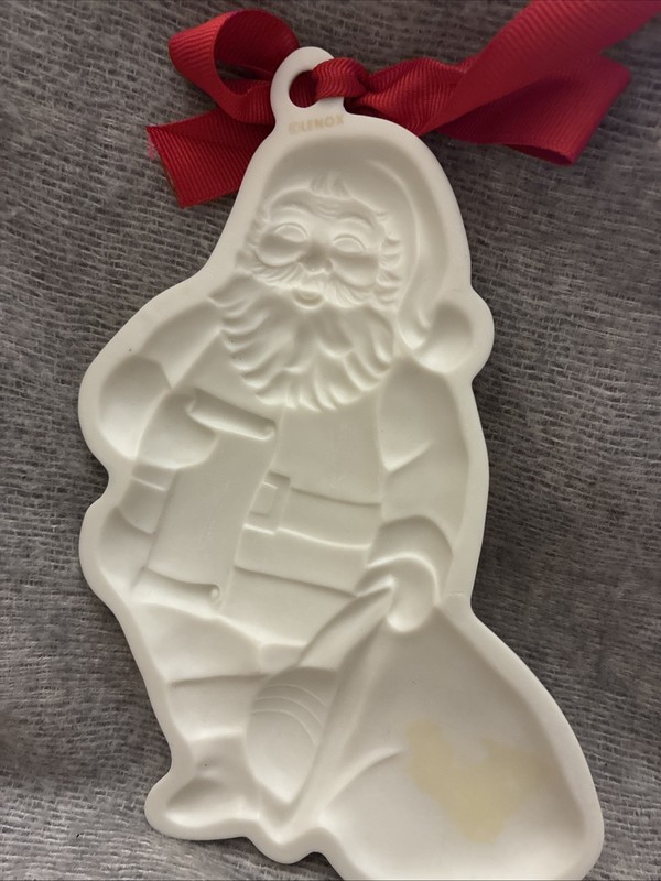 Lenox Holiday Santa with Sack Cookie Press Porcelain 4x6 Ornament gallery