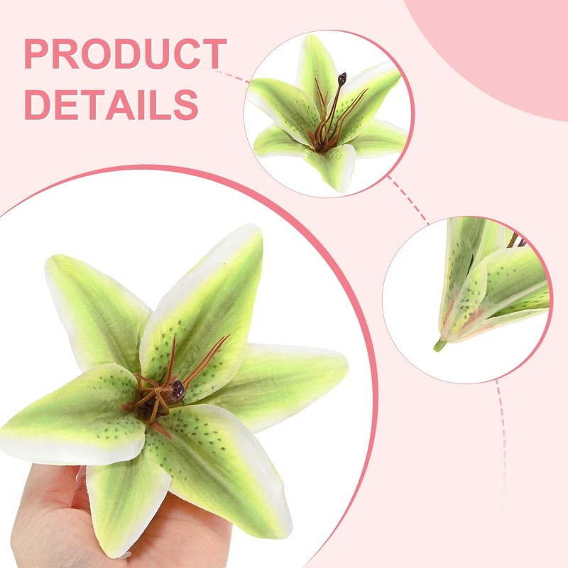 24-Pack Artificial Flowers Bulk, Green Fake Chrysanthemum Floral for DIY gallery