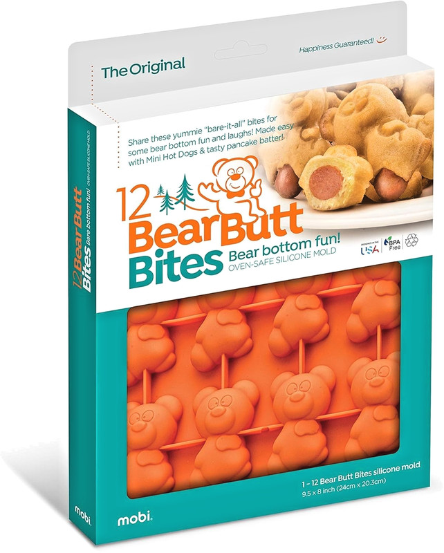 Mobi ‘The Original’ Bear Butt Bites Orange 1 Pk-12 Oven-Safe Silicone Molds
