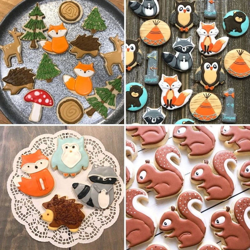 5 Pieces Animals Cookie Cutters Shapes for Baking Fox,Owl,Rabbit,Squirrel and... gallery