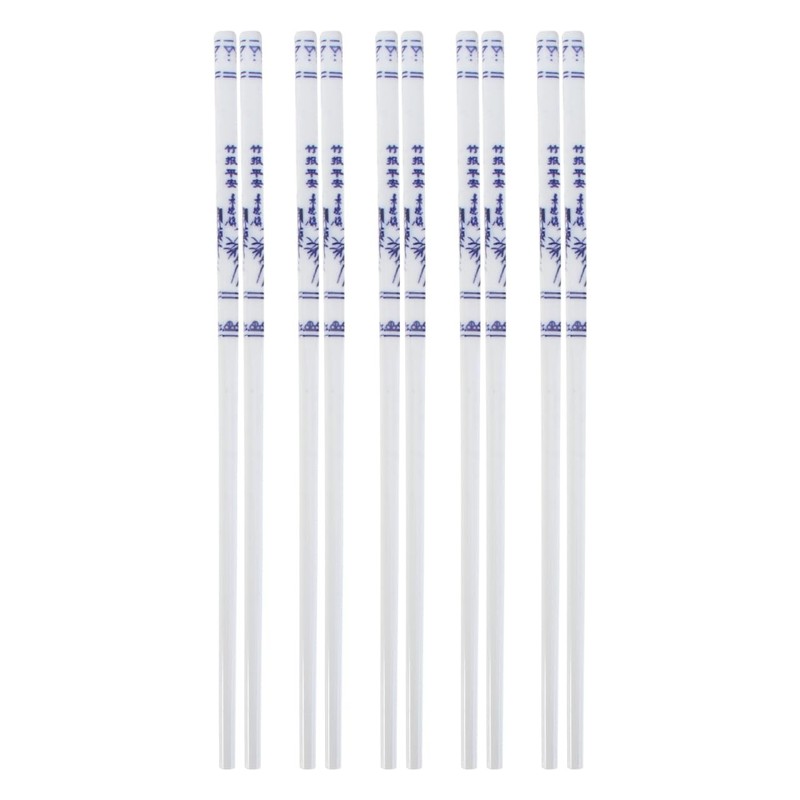 Blue and White Porcelain Chopsticks 5 Pairs Long Reusable Ceramic Chopsticks …