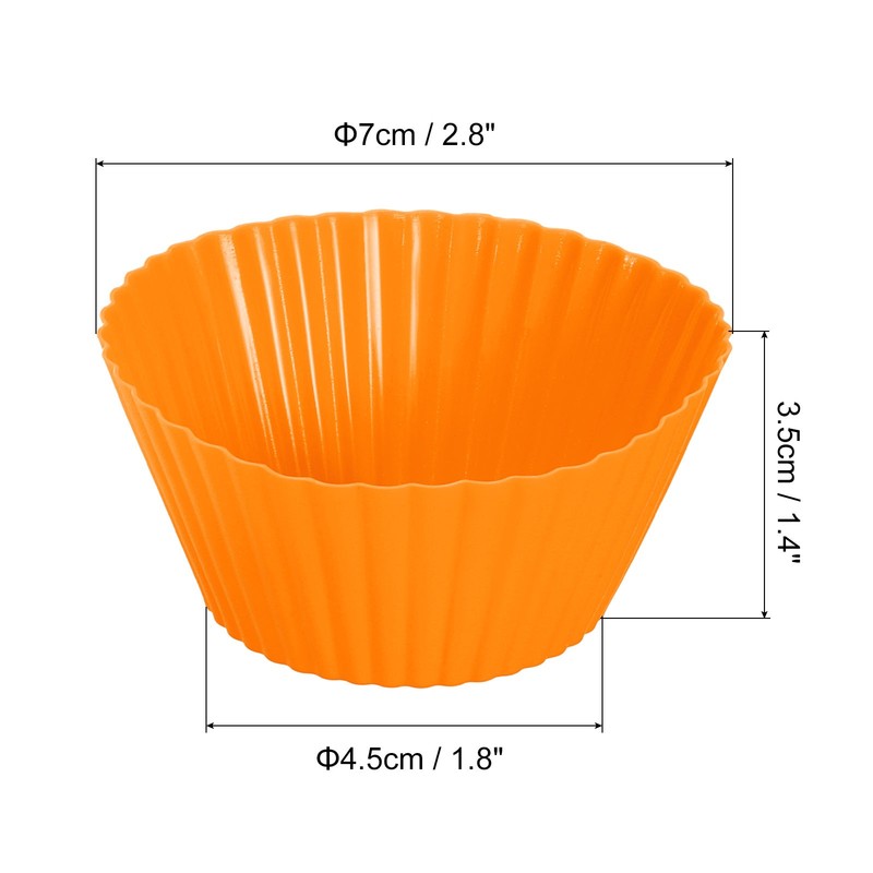 36 Pcs Orange Silicone Cupcake Liners BAKING Non-Stick Baking Cups gallery