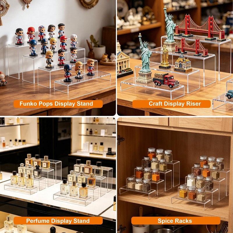 Stackable Clear Display Risers, 8 Pcs Acrylic Cupcake Stands for Party-Farmho... gallery