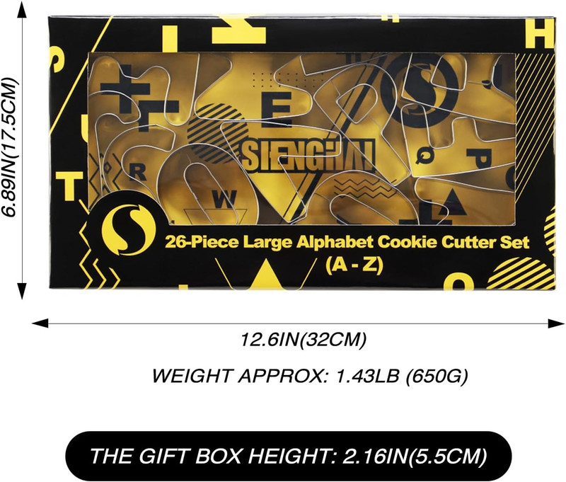 Alphabet Letter Cookie Cutter Set (A - Z)- 26 Pcs Large Stainless Steel Letters gallery