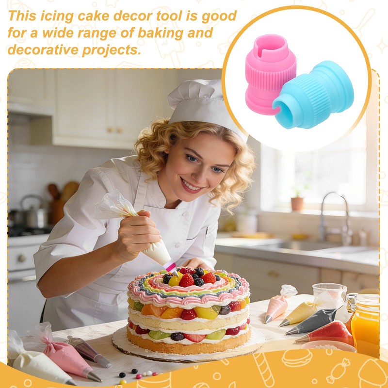 6 Pcs Piping Tip Coupler, Medium Couplers Icing Frosting Piping Bag Tool, White gallery