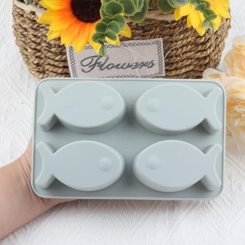 4 Cavity Fish Silicone Candy Molds For Candy Chocolate Baking Cake Decoration A gallery