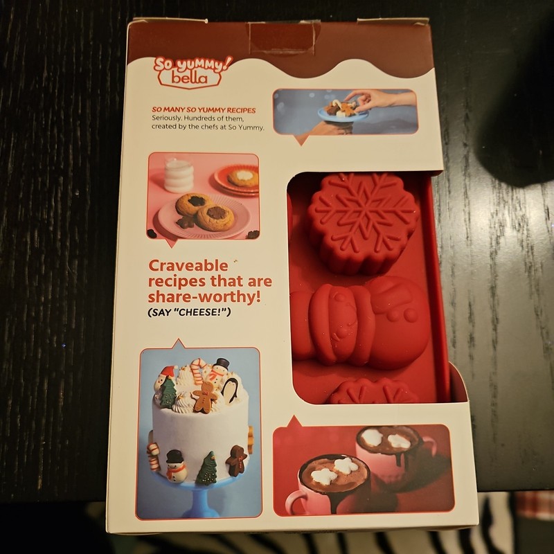 Silicone Mold Set Chocolate Santa Snowman Canes Snowflakes 2 trays candy or soap gallery
