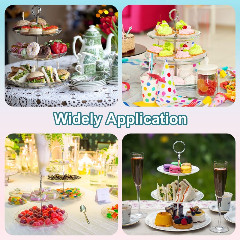 3-Tier Cupcake Stand Holder, Plastic Tiered Dessert Tower Stand, Amber gallery