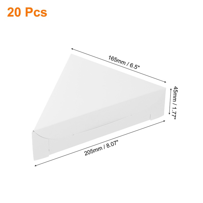 Pizza Boxes, 20Pcs 205x165x45mm - Triangle Pizza Slice Box (White) gallery