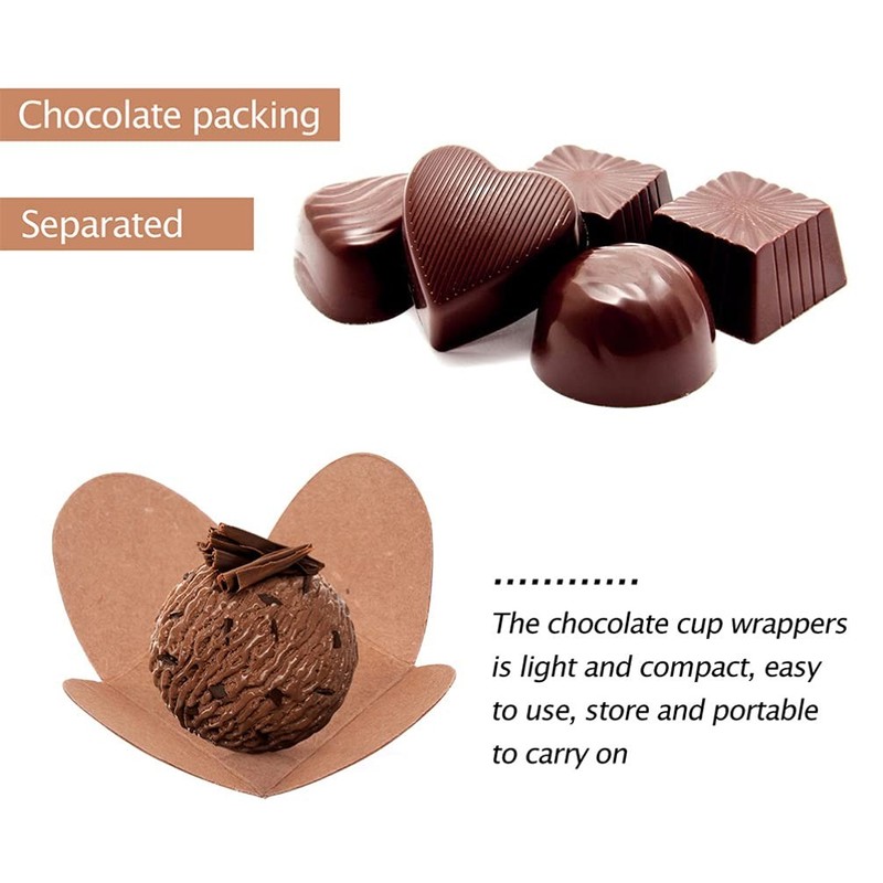 Chocolate Paper Candy Cups Truffle Wrappers Liners Muffin Tins Khaki 200 PCS gallery