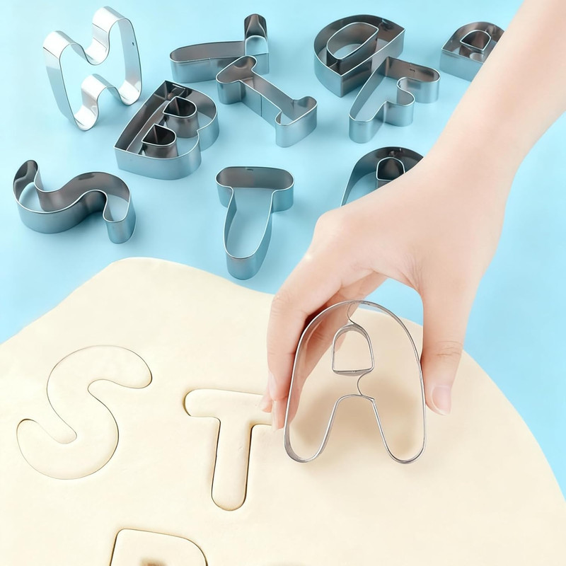 3 Inch Alphabet Letter Cookie Cutter Set 26 Pcs Large DIY Stainless Steel Cookie gallery