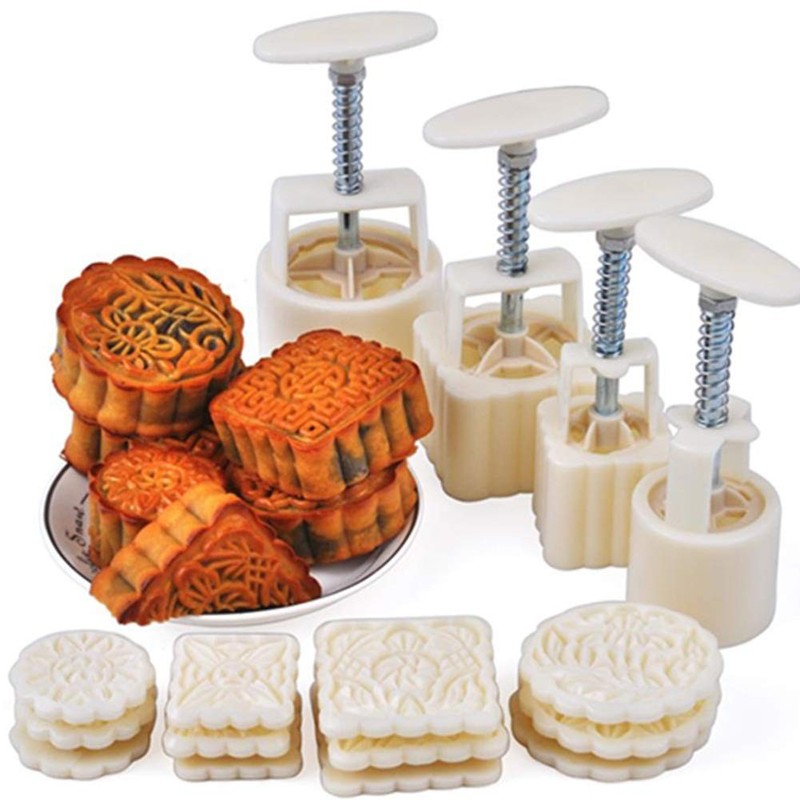 Mooncake Mold Press Moon Cake Stamps Cookie BathBomb Mold, Mid Autumn Festiva…