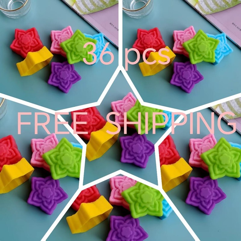 36pcs FLOWER SILICONE MOULD 5cm TULIP MUFFIN CUPCAKE (mixed color) -FREE SHIP