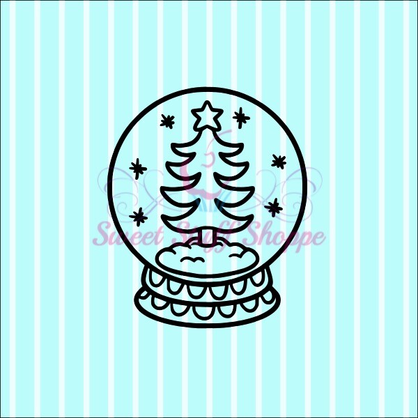 PYO Silk Screen Cookie Stencil, TREE SNOW-GLOBE, Sweet Stuff Shoppe