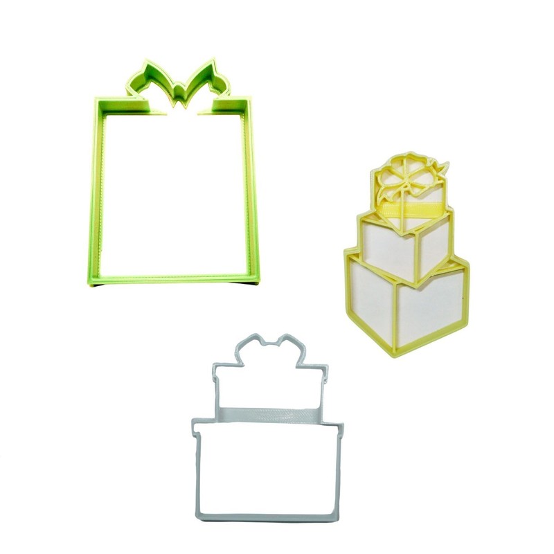 PRESENT STACKS GIFT BOX SHAPES SET OF 3 COOKIE CUTTERS MADE IN USA PR1949