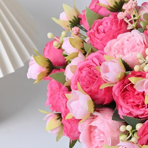 2 Packs Peonies Artificial Flowers Artificial Peonies, Silk 2PCS Mixed Pink gallery