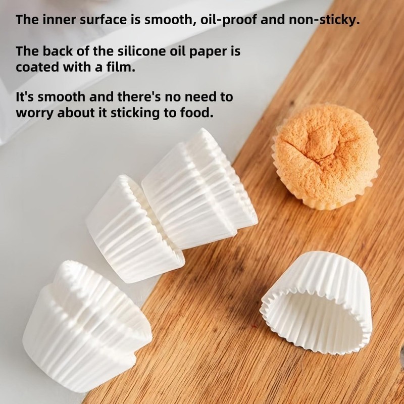 Non-Stick White Mini Cupcake Liners - 500 Count Greaseproof Parchment gallery