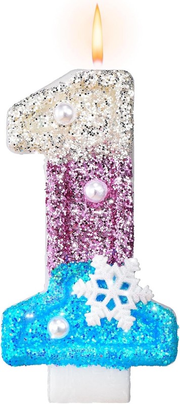 Birthday Candles, Frozen Themed Number 1 Candle for First Birthday Girl/Boy,