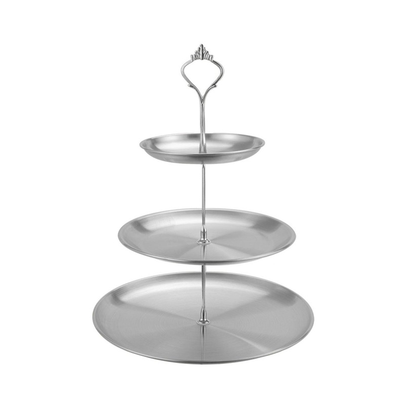 Stainless Steel 3 Tier Cupcake Stand, Tiered Trays Three Layer Cake Stand 3 T…
