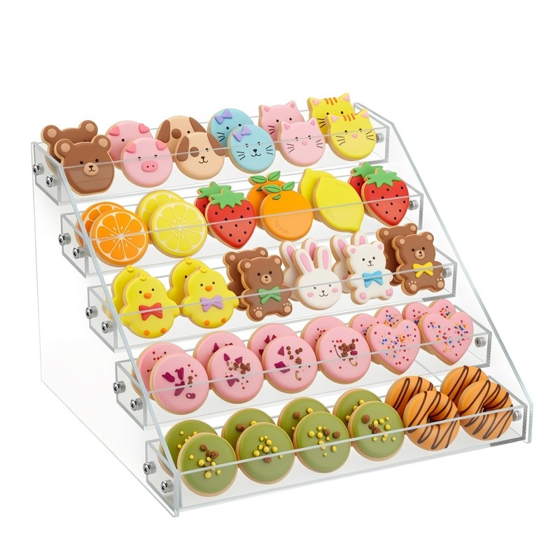 5 Tier Cookie Display Stand – Acrylic Cookie Holder for Cupcakes Baked Goods …