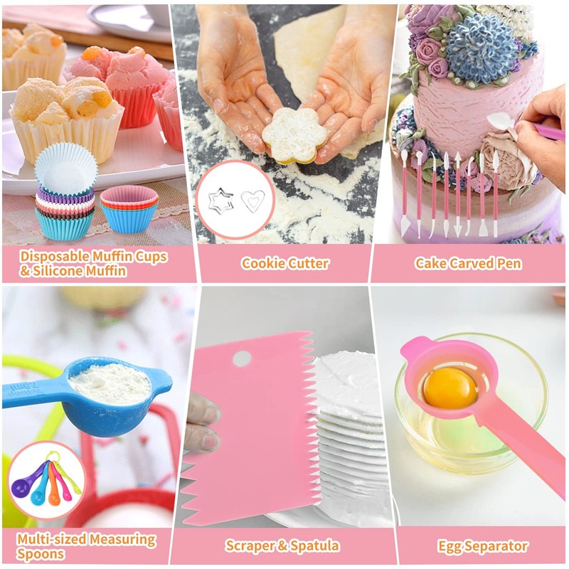 Cake Decorating Supplies Tools Kit: 358pcs Baking Accessories with Storage Ca... gallery