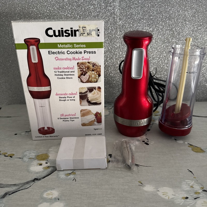 Cuisinart CCP-10 Electric Cookie Press Complete w/ 12 Discs & 8 Decorating Tips