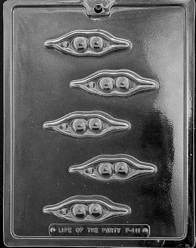 F111 Two Peas in a Pod Chocolate Candy Soap Mold with Instructions