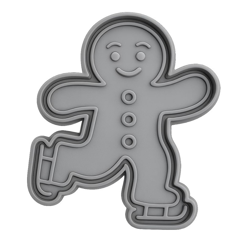 Gingerbread Skater Cookie Cutter - 4x3" Fun Holiday Premium Baking gallery