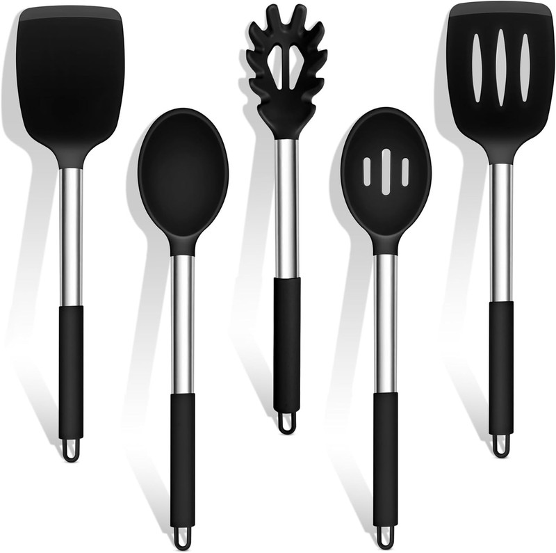 TeFar Cooking Utensils Set, 5 PCS Silicone Kitchen Utensils with