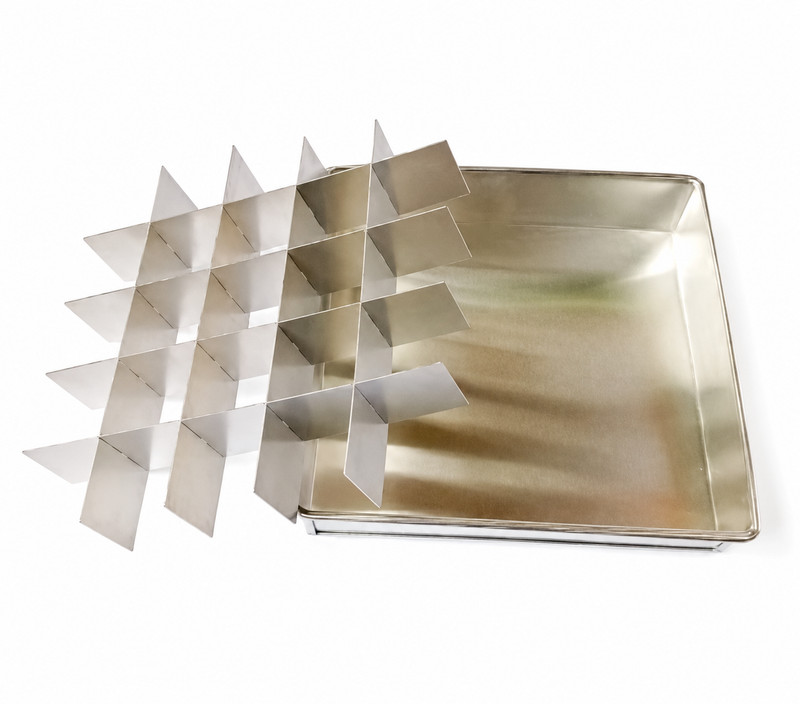 Brownies Mold Cutter/Divider with Aluminium Pan 24x24x4cm 25 Boxes gallery