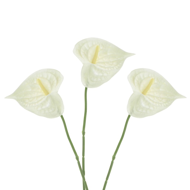 13″ Artificial Anthrax Lily Flowers, 3pcs Permanent Flower, Beige