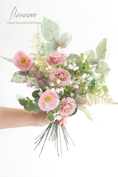 Artificial Greenery Stems Box Set, 45pcs with 6 Kinds of Dusty Rose & Green gallery