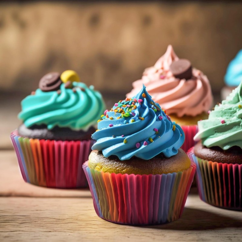 100 Rainbow Cupcake Liners Nonstick Muffin Baking Cups for Party & Wedding gallery