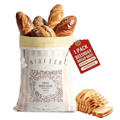 Reusable Beeswax Bread Bag - Removable Linen-Cotton Sourdough Bags for 1 gallery