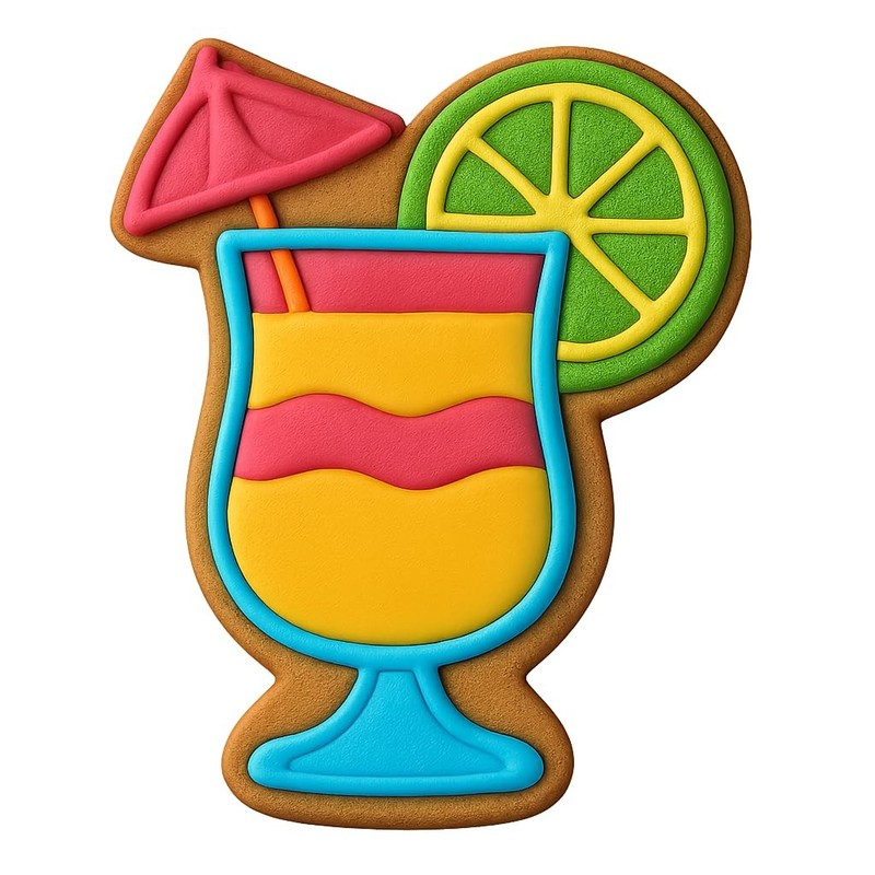 Tropical Mai Tai Cookie Cutter & Stamp, Fondant & Clay - 4x3 gallery