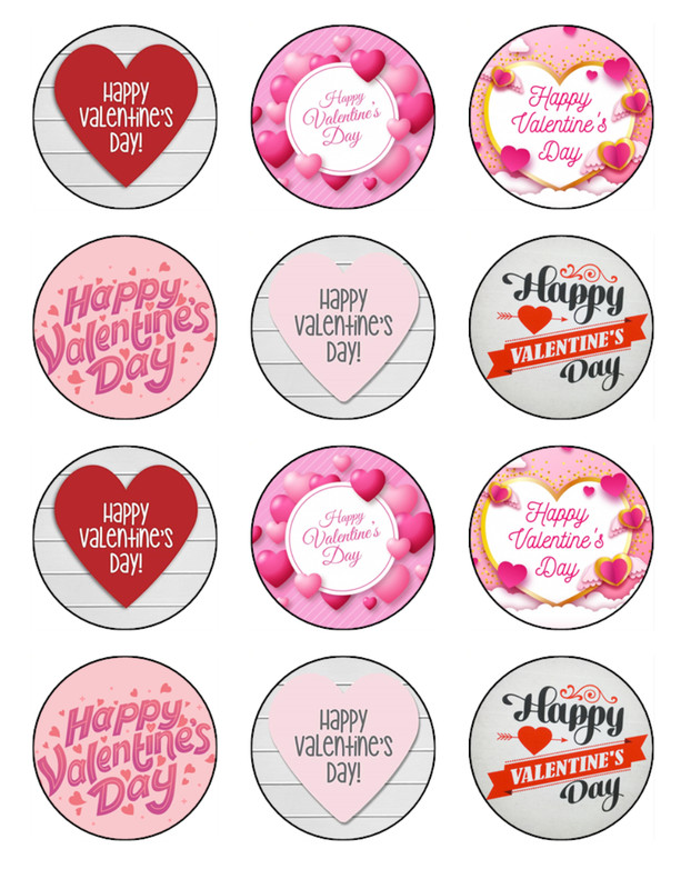 Valentine's Day Cake Topper Edible Wafer Valentines Cake Decorations (3 Sizes) gallery