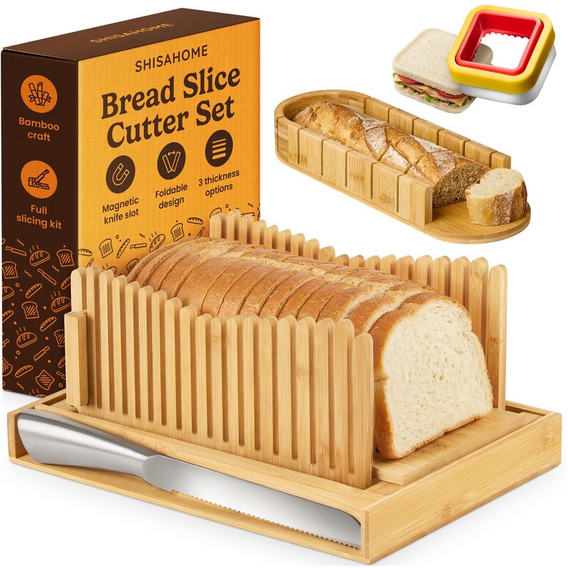 Bread Slicer Guide for Homemade Bread 3-In-1 Set: Sourdough Rounds Slicer, Ba…