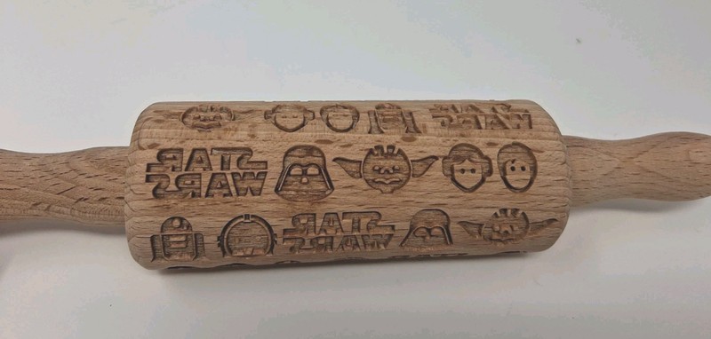 Star Wars Rolling Pin Baking Embossed Vader Luke Leah C-3PO Yoda R2D2 9" gallery