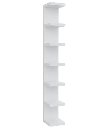 Versatile 7 Tier Wall Shelf Unit,Lack Wall Shelf,Display Floating 7 tier White