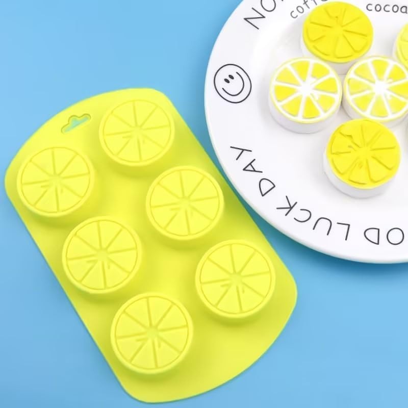 2 Pcs Silicone Lemon Molds 3D Fruit Shaped Mold Lemon Ice Cube Tray for Candy gallery