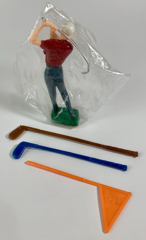 Lot of 6 - Vintage GOLF Golfer with Clubs & Flag CAKE TOPPER Toppers - New! gallery