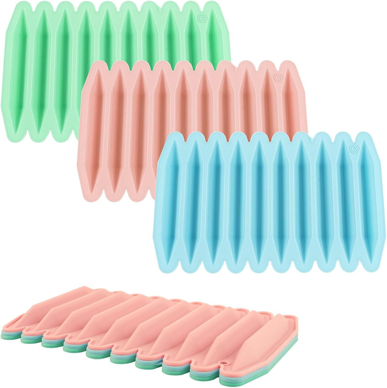 Silicone Crayon Molds Set – 3 Reusable Oven Safe 3D Molds for DIY Crafts