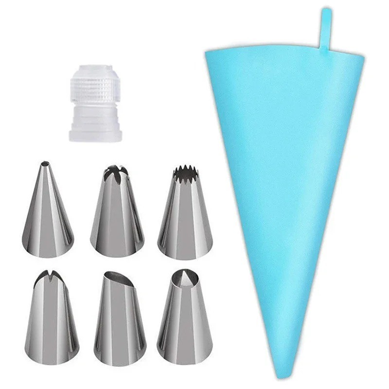 8pc Cake Decorating Kit Piping Bag Icing Tips Set for Cupcake Pastry Baking DIY gallery