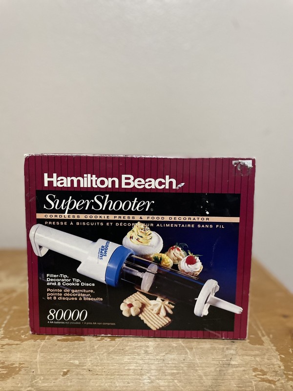 Vintage Super Shooter Cordless Cookie Press Model 80000 Hamilton Beach