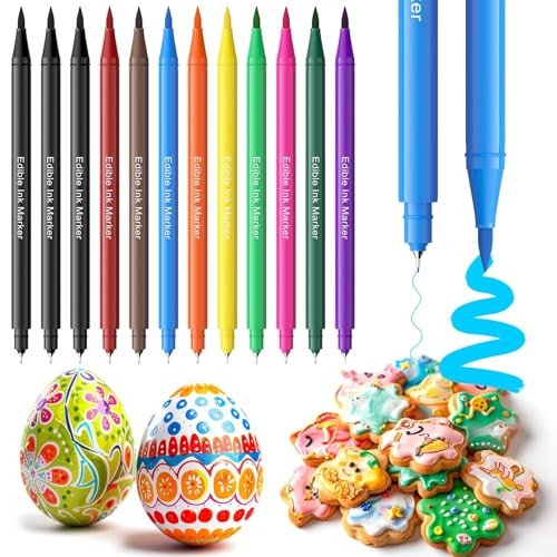 Edible Markers for Cookies Decorating – Food Coloring 12 Count (Multicolor) gallery