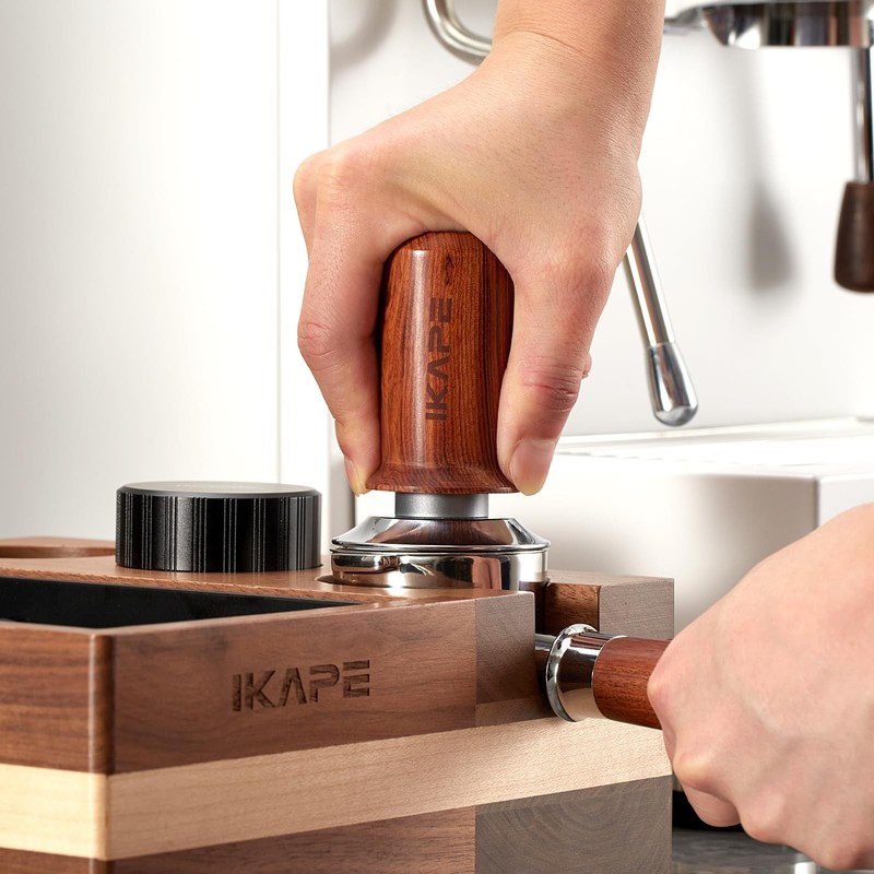 IKAPE 51mm Espresso Coffee Tamper, Spring-loaded Calibrated Tamper 51mm, Red gallery
