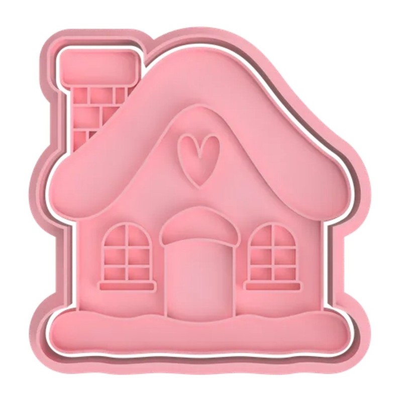 Gingerbread House Cookie Cutter – Cute Cottage Shape – 3D Printed Fondant
