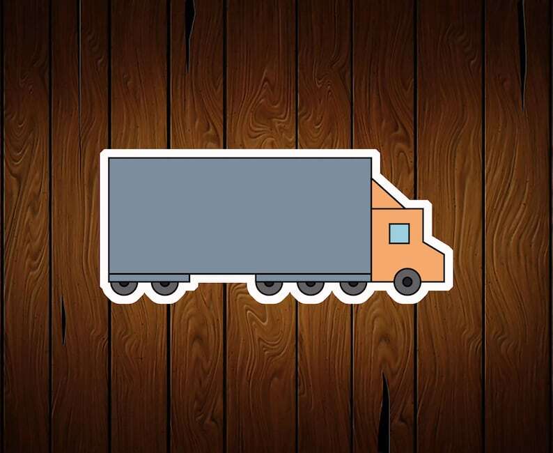 Semi Truck Cookie Cutter – 3D Printed Food Safe PLA Plastic